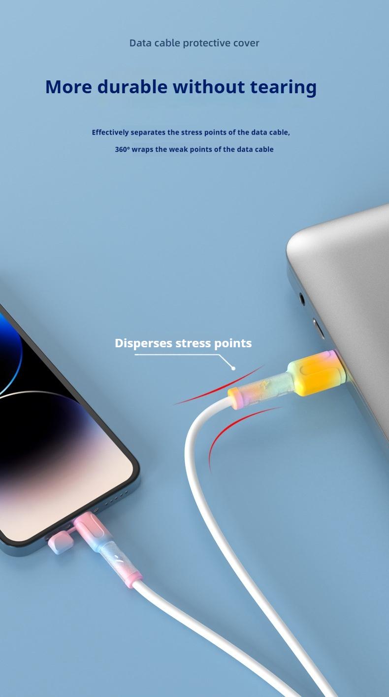 Data cable protective cover, charging cable protective cover, anti-break connector protective cover, suitable for IOS and Android phone charging cables
