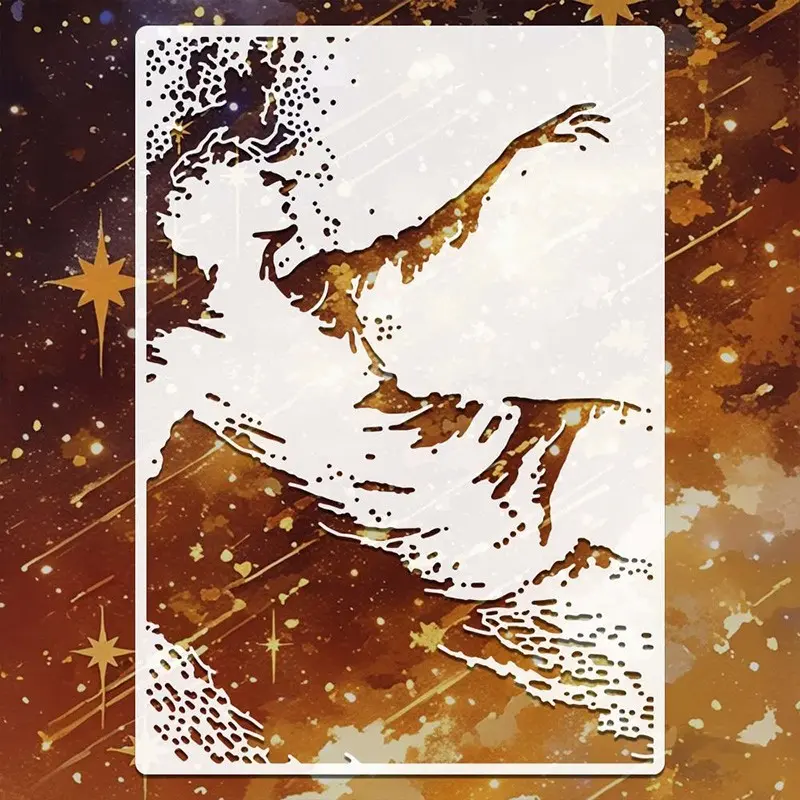 Starfield Walker Template, 8.27x11.69 Inches, Ideal for Painting, Scrapbooking, Stickers, Large Wall Decor, Home Decoration, Furniture Projects, Hallway