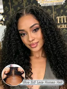 20-24 Inch Human Hair Jerry Curly Wig, 5x5 Glueless Lace Closure Wig For Women, Fluffy Bouncy Curly Texture, Natural Looking Lace Hairline, Easy Wear Beginner Friendly Cap