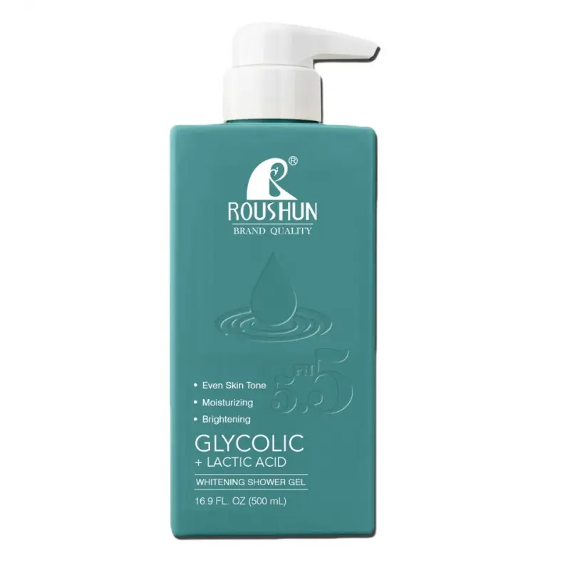 500ml GLYCOLIC+LACTIC ACID shower gel Refreshing and Moisturizing Fragrance Preserving Body, Long lasting Fragrance Preserving Shower Gel, Moisturizing Bubble Shower Gel, Large Capacity, Hydrating, Bodywash