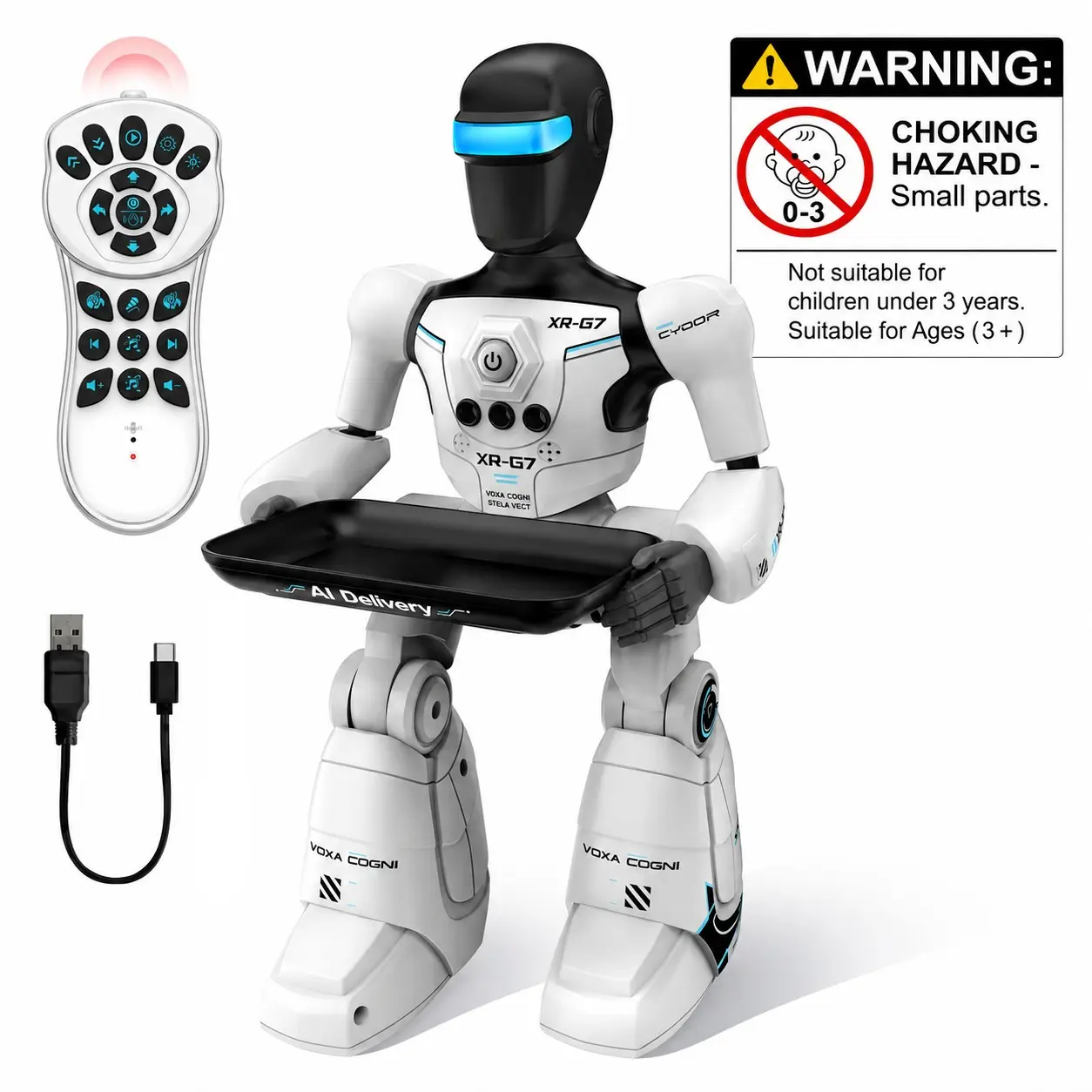 Remote Control Robot for Kids, Rechargeable Smart Robot Toy with Singing, Dancing, Gesture Sensing & Voice Control, Birthday & Holiday Gift for Boys Girls Ages 8+, Requires 2 AAA Batteries（Not included）