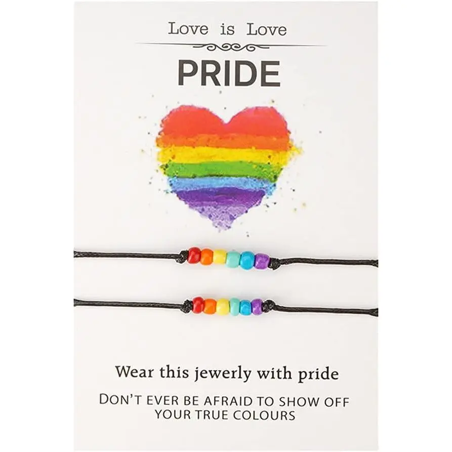 LGBT Pride Bracelet  Braided Cord Bracelets for Women Men Boho | Bohemian Seed Bead Beaded Bracelet Anklet Colorful LGBTQ Pride Bracelet for Lesbian Bisexual Transgender Gay for 2 Summer