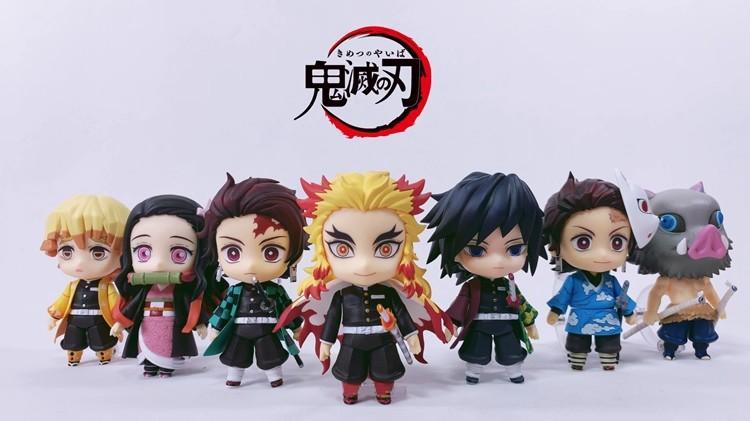 Demon Slayer 10CM Q Version Complete Articulated Action Figures Model PVC Collectible Toys Desktop Ornament Gift for Boys