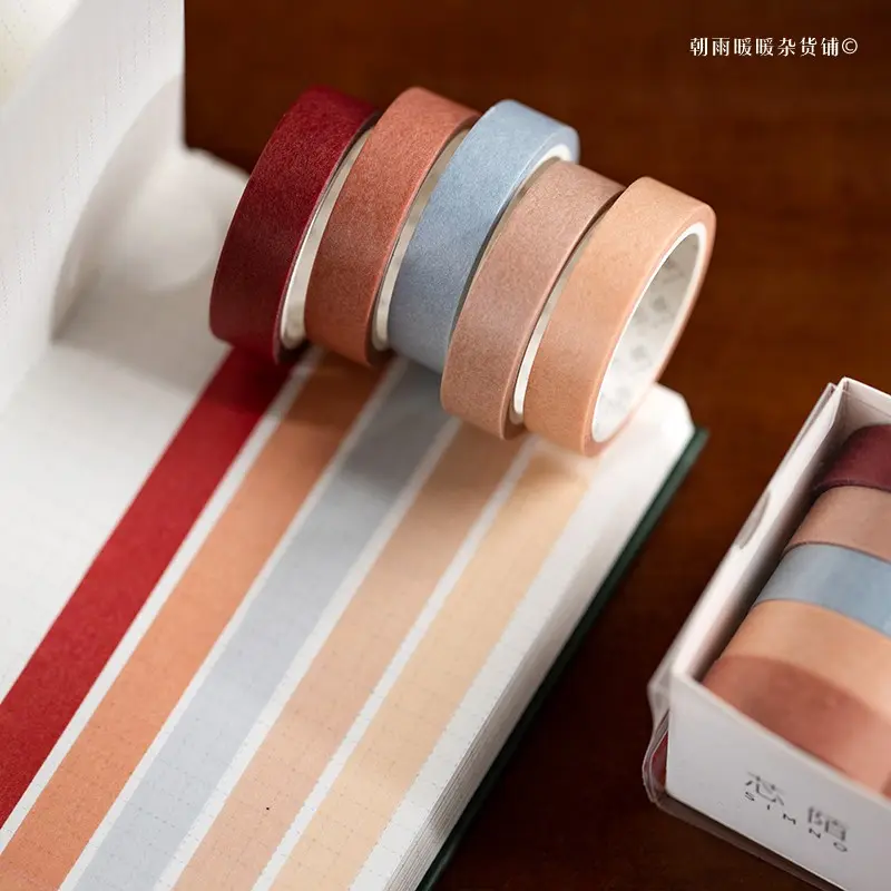 Salt Series Solid Color Washi Tape Set, Border Edge DIY Scrapbook Stickers, Creative Paper Craft Supplies, Decorative Adhesive Labels