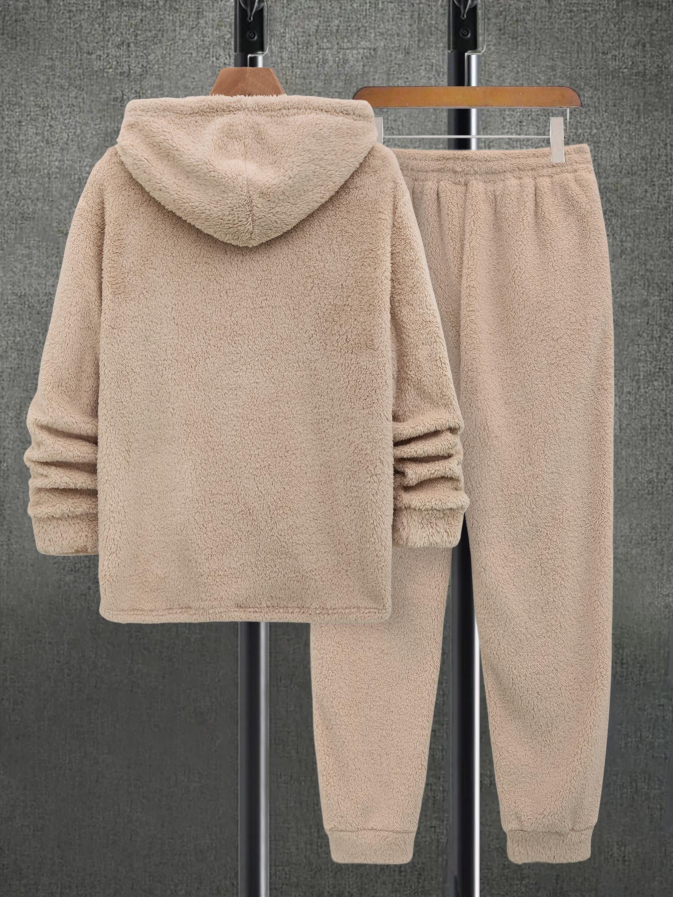 Men's Oversized Casual Hooded Sweatshirt And Joggers Pants Set, Loungewear, Athletic Vintage Streetwear, Menswear