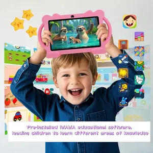 7-inch Android tablet, cute cat design toddler tablet, education and entertainment all-in-one, portable, suitable for multiple scenarios, with parental control feature, children's soft silicone tablet, best birthday gift