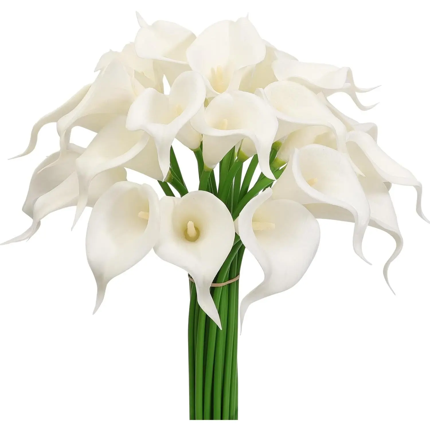 20/40Pack Real Touch PU Latex Artificial Calla Lily Flowers for Wedding Party and Home Decor-White