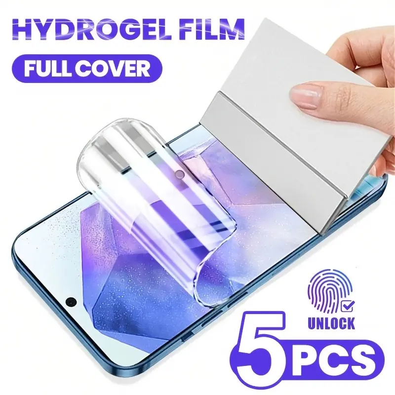 5 Pack Hydrogel Film Full Cover Compatible With Samsung Galaxy S26 S25 Ultra S25 FE Edge S24 S23 S22 Ultra S21 S20 Ultra Plus FE Note 20 Ultra 10 Plus Screen Protector Film Mobile Phone Accessories