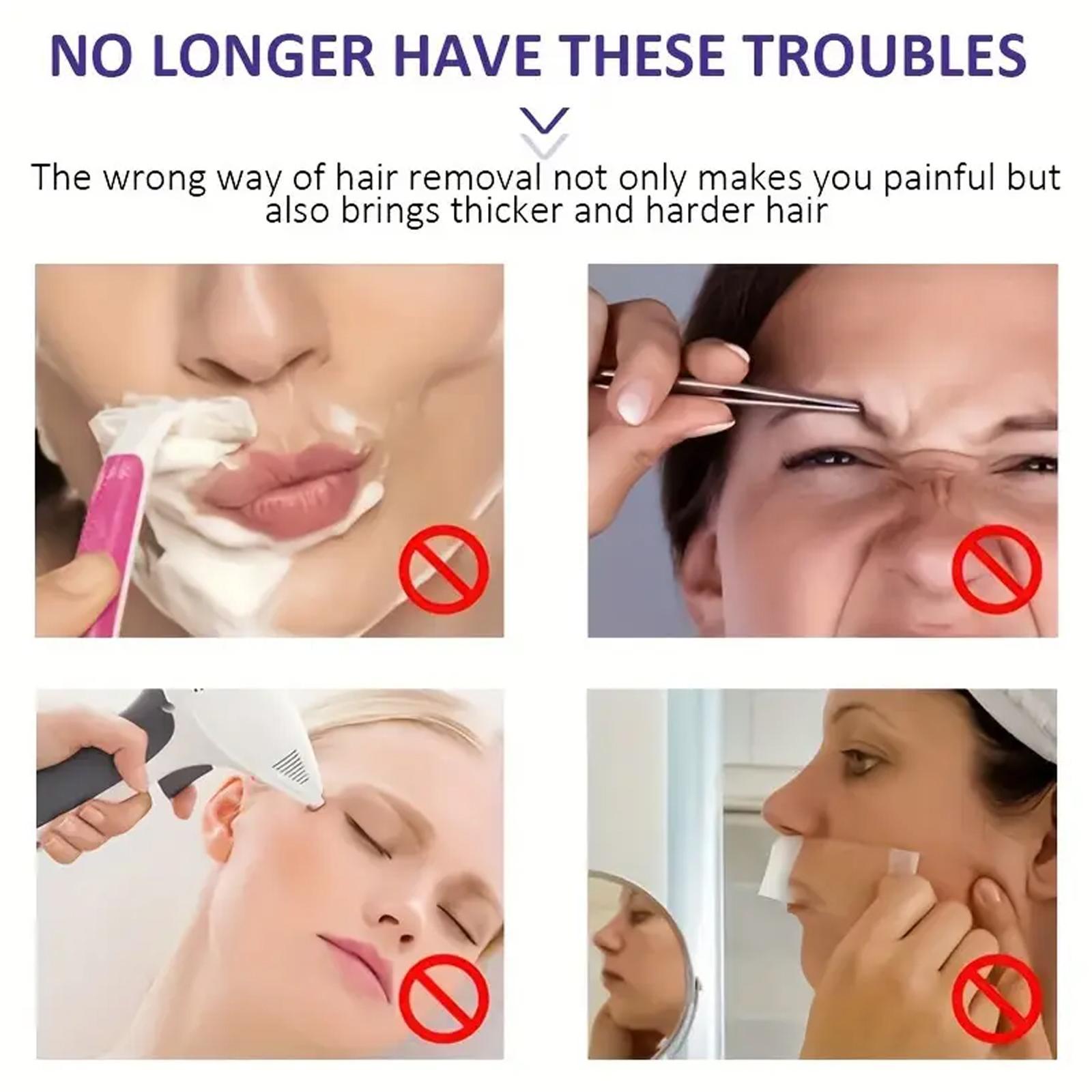 100g Coconut Depilatory Wax, Pain-Free, Gentle, No-Irritation Formula, Quick Hair Removal in 5 Minutes, Suitable for Lips, Armpits, Legs, Arms & Bikini Area