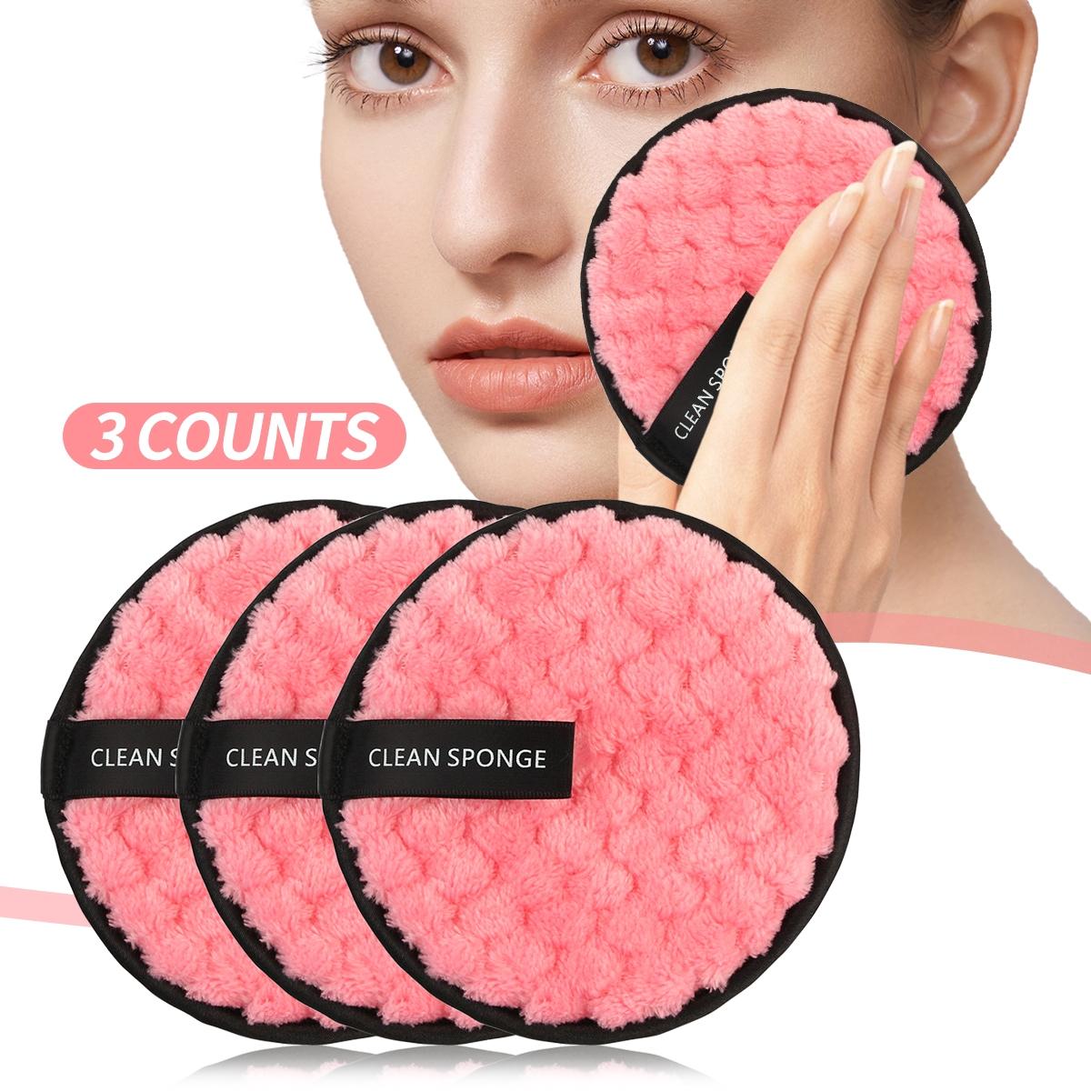Soft Plush Makeup Remover Cleansing Pads, 3 Counts/set Reusable Facial Cleansing Puff for Daily Use, Multi-use Facial Makeup Removal Tool for Women