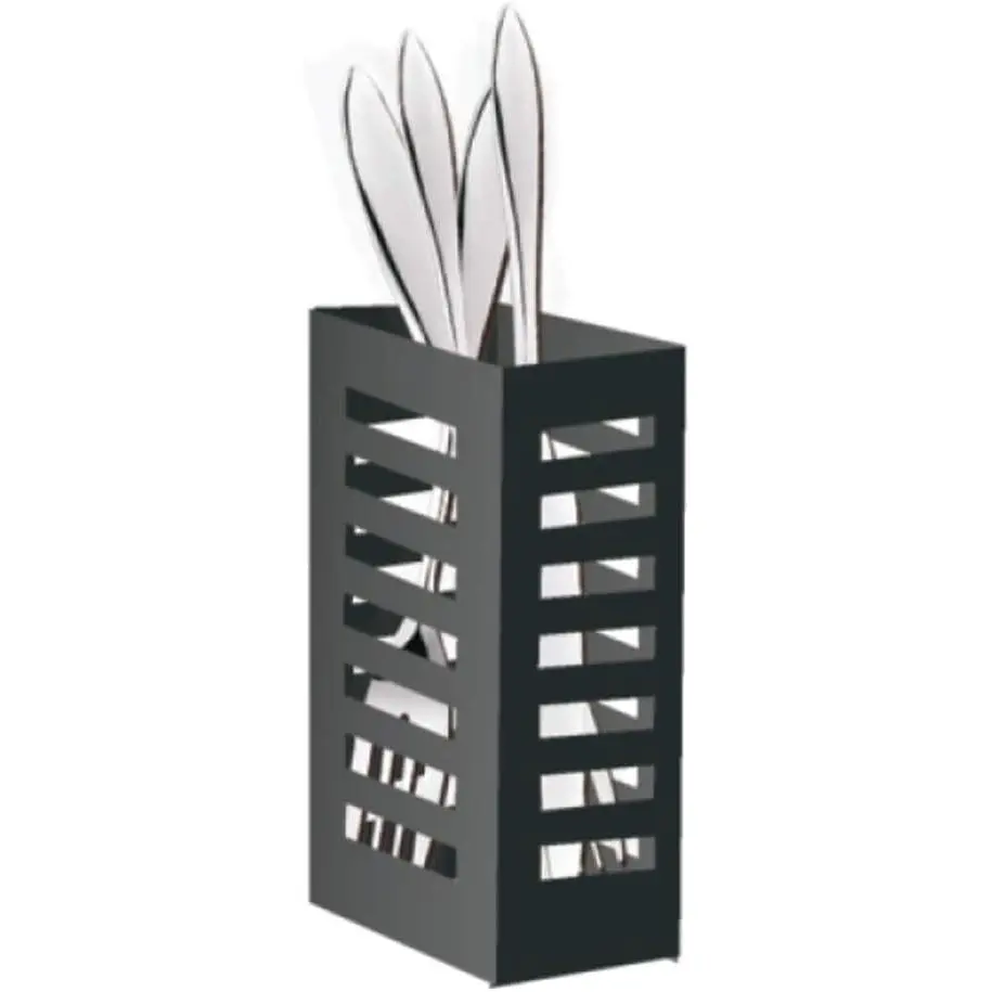 Over Sink Dish Drying Rack  - Cutlery Silverware Utensil Holder, Black