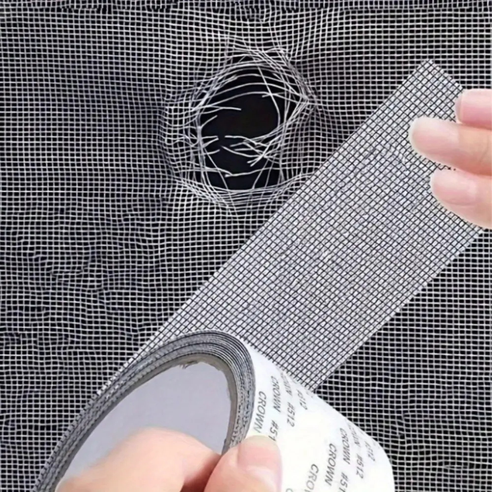 Screen Repair Tape Kit, Plastic Material, Durable, Non-Waterproof Indoor Use Window Mesh Tape, Easy Fix for Screen Tears, 1/2 Roll