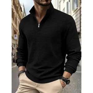 18ACTIVEKITMen's fashion spring pullover, half zipper design, soft and warm checkered fabric, perfect for autumn and winter, casual daily wear