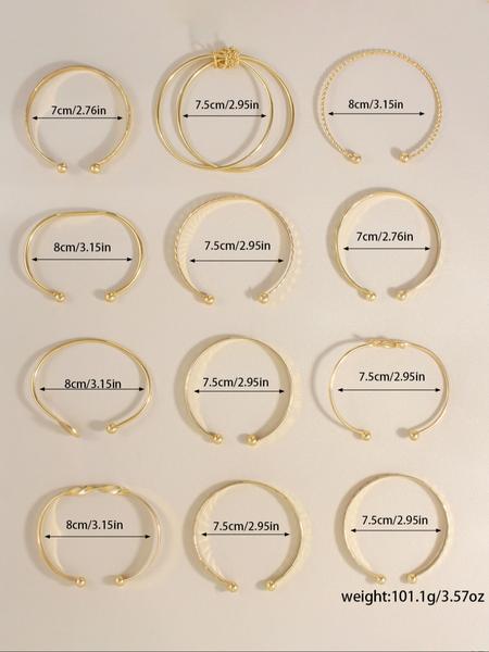 Boho Style Adjustable Metal Bracelet Set for Women, Heart Pattern Texture Design, Ideal Gift for Friends & Family, Stackable Bracelets