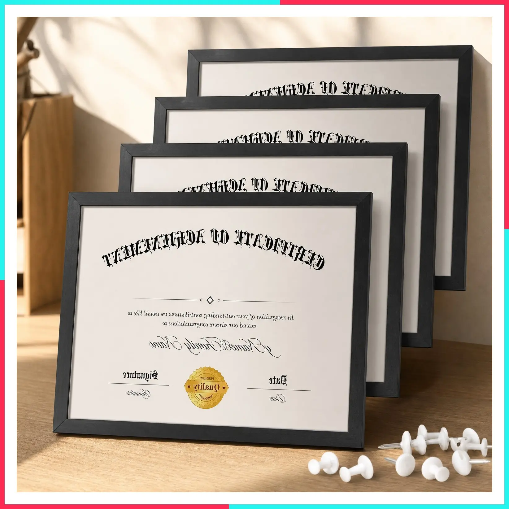 5 Pack 8.5 x 11 Certificate Frames, College Diploma Frame, Black