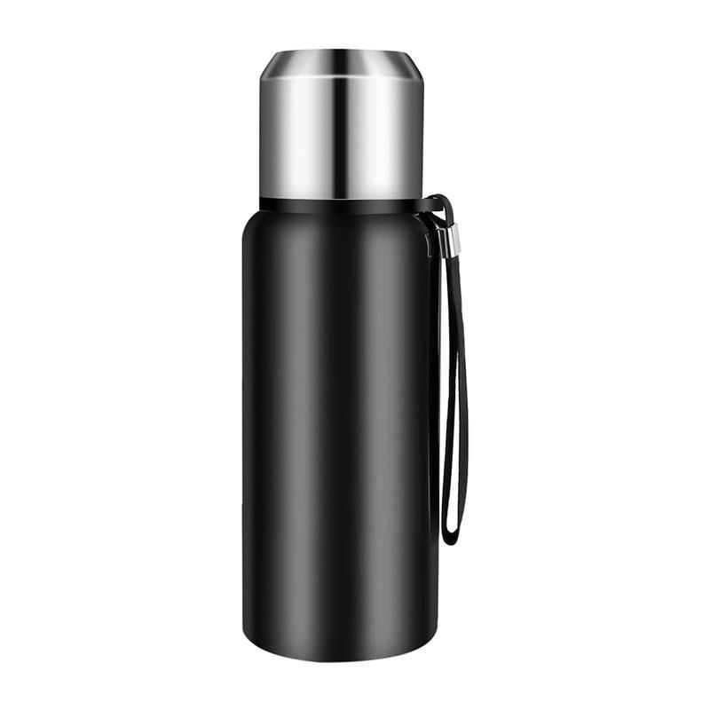 Stainless Steel Vacuum Flask, 1 Count Portable Double Walled Insulated Water Bottle with Lid, Leak Proof Insulated Thermo Bottle for Hot & Cold Drink, Stainless Steel Thermos