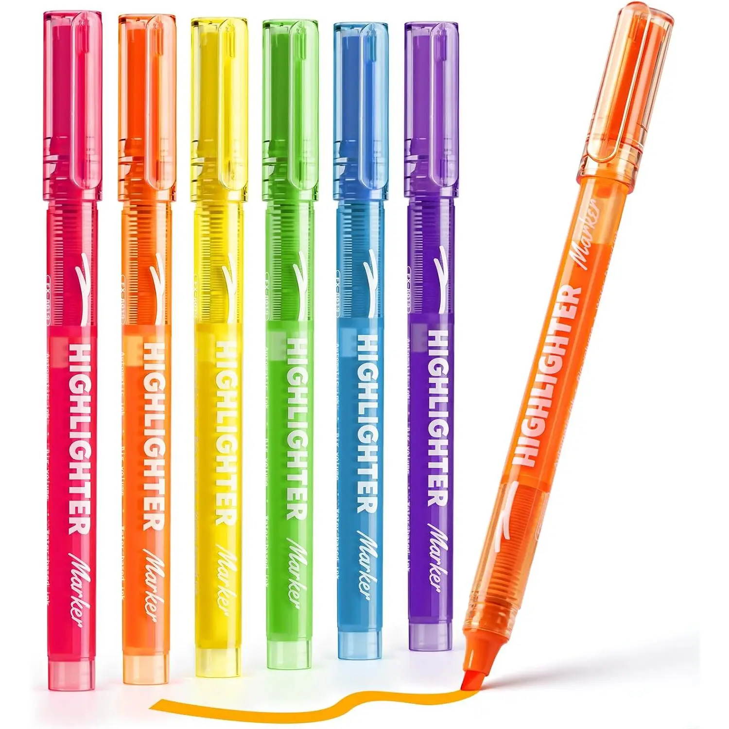 6 Pack Highlighters with Visible Ink Window, Highlighters  Colors | Classic Colors Liquid Highlighter, Chisel Tip for Note Taking, School Supplies, Cute Office Supplies