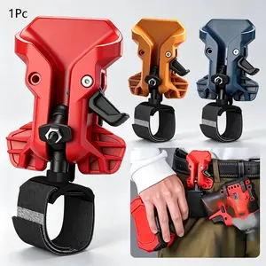 Self-Locking Drill Holder Belt Clip, Quick Release Portable Power Tool Organizer, Heavy Duty Drill Holster for Electricians High Altitude Ladder Attic Repair Work