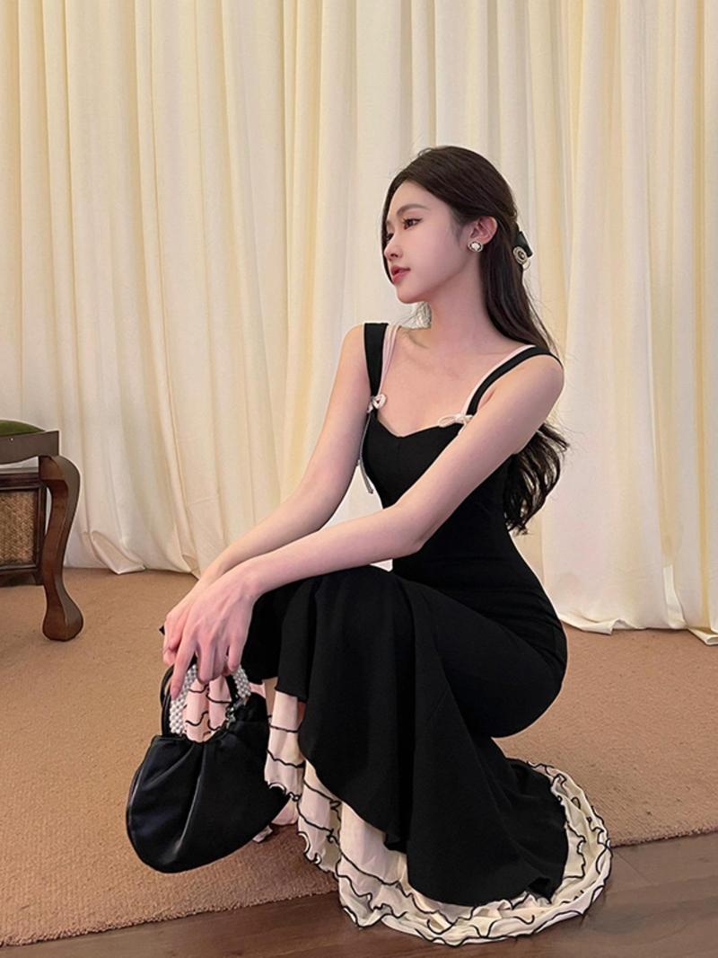 Women's Colorblock Zipper Back Dress, Elegant Sleeveless Formal Dress for Easter Party Wedding Guest Gown, Ladies Summer Clothes, Elegant Dresses