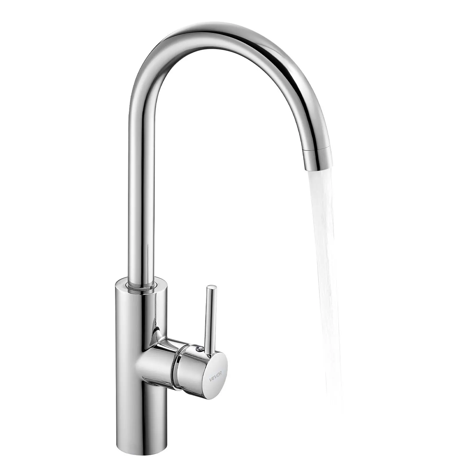 【DealsForYouDays】VEVOR Touchless Kitchen Bar Sink Faucet, Single Handle Automatic Motion Sensor Bathroom Faucet, Hands-Free Adjustable Cold Hot Water Mixer Flexible Swivel for 9/16 in Pipe, Chrome Plated Silver