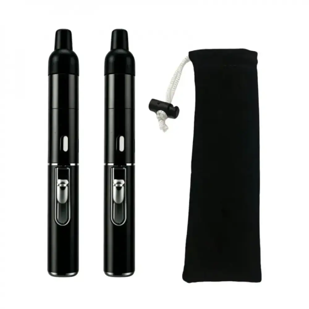 (No gas)2 Pack Matte Black Refillable Gas Windproof Lighters |     Pen-Style Portable Outdoor Ignition Tools with Drawstring Storage Pouch