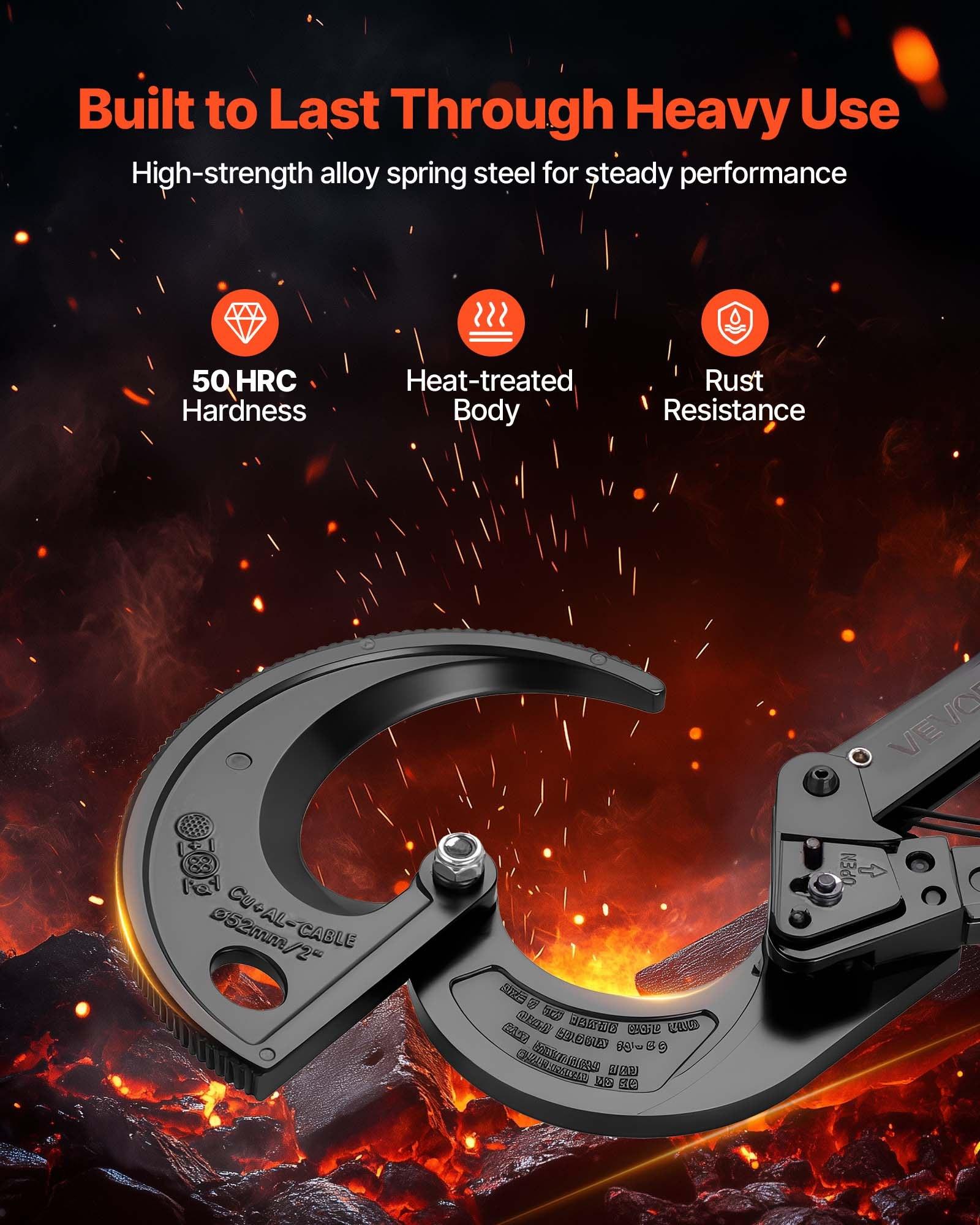 SummervibesVEVOR Ratcheting Cable Cutter, Spring Steel Blades with ...