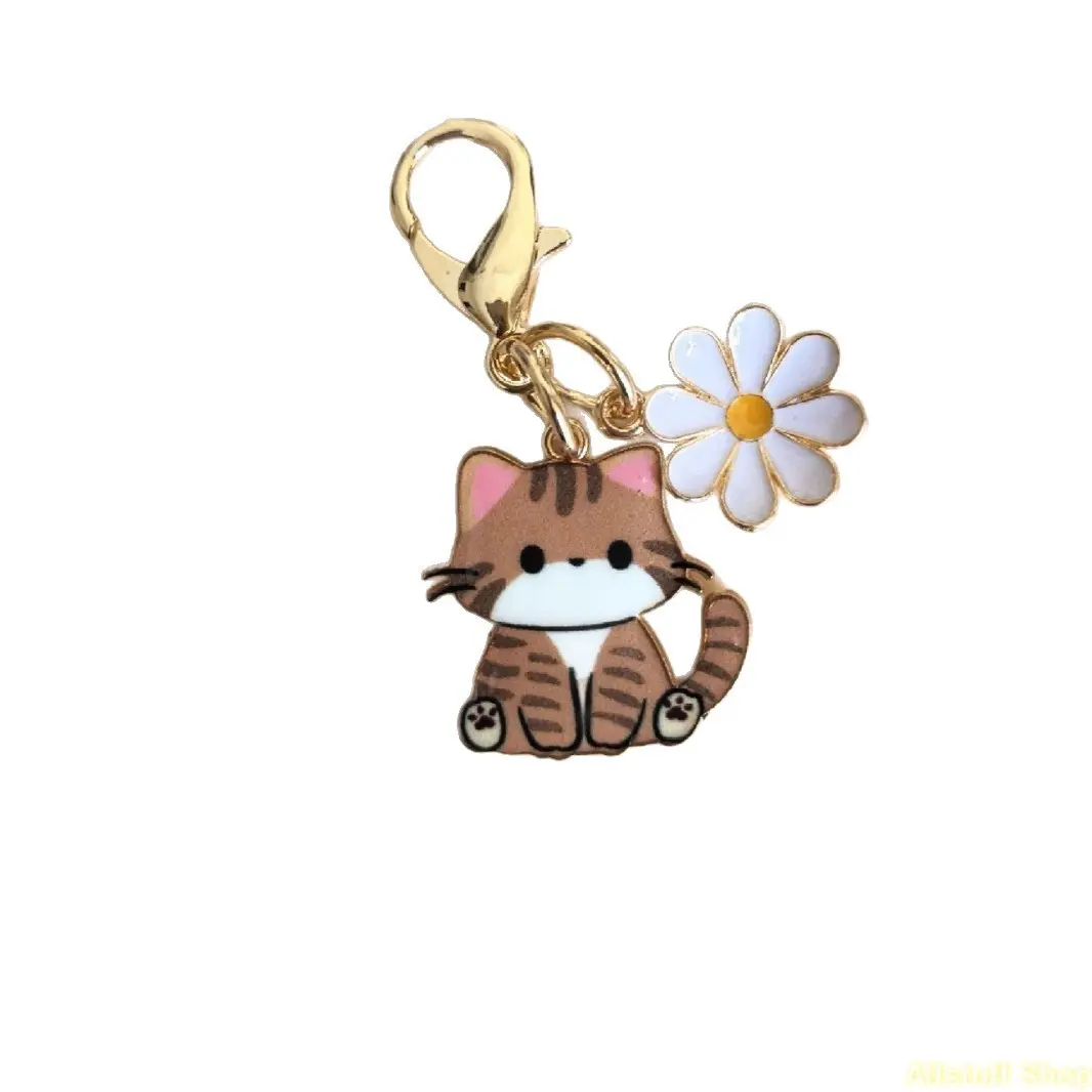 Cute Cat Key Ring Set, 7-Piece Resin Key Charm Accessories, Bulk Pocket Hug Gifts for Coworker Appreciation with Message Cards, Keychain Decor, Mini Gift Sets, Keychain Included, Employee Appreciation Gifts