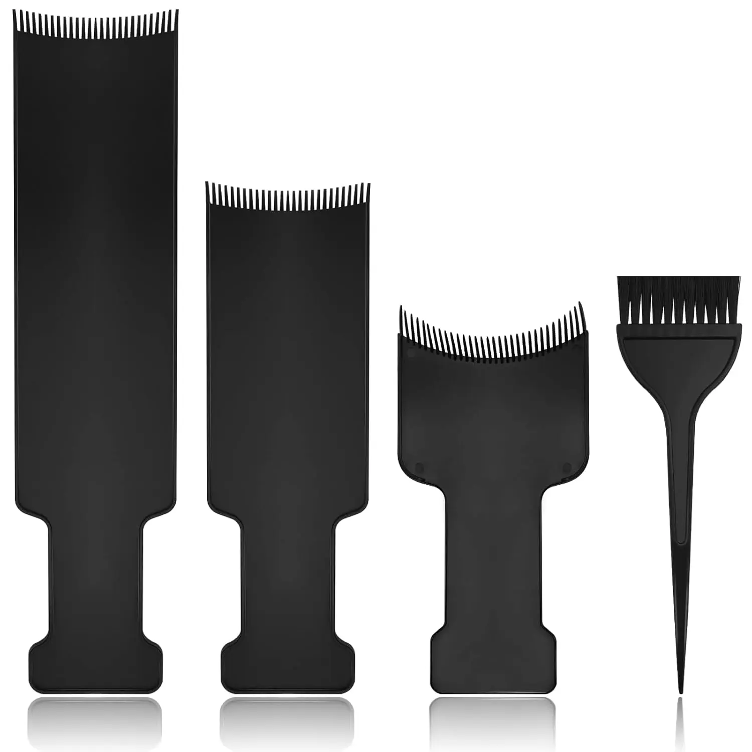 4 PCS Balayage Highlighting Board and Brush Kit, 1 Hair Dye Brush and 3 Toothed Balayage Boards for Hair Dye, Hairstyling Accessories for Hairstylists