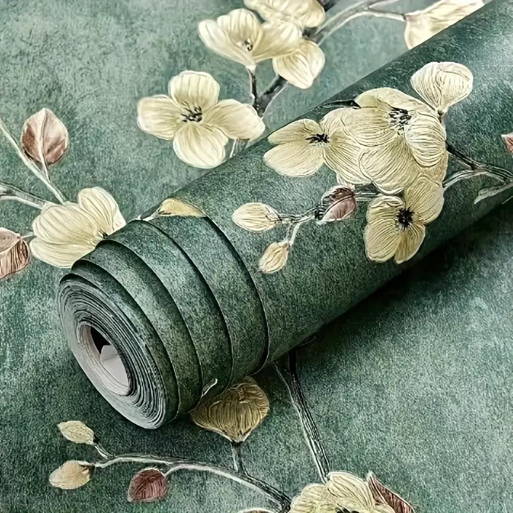 Flower Pattern Wallpaper, Self-adhesive Wall Sticker, Easy Cleaning Wall Decal, Wall Decor for Home Living Room Bedroom, Floral Wallpaper Peel And Stick, Peel And Stick Wallpaper Designs