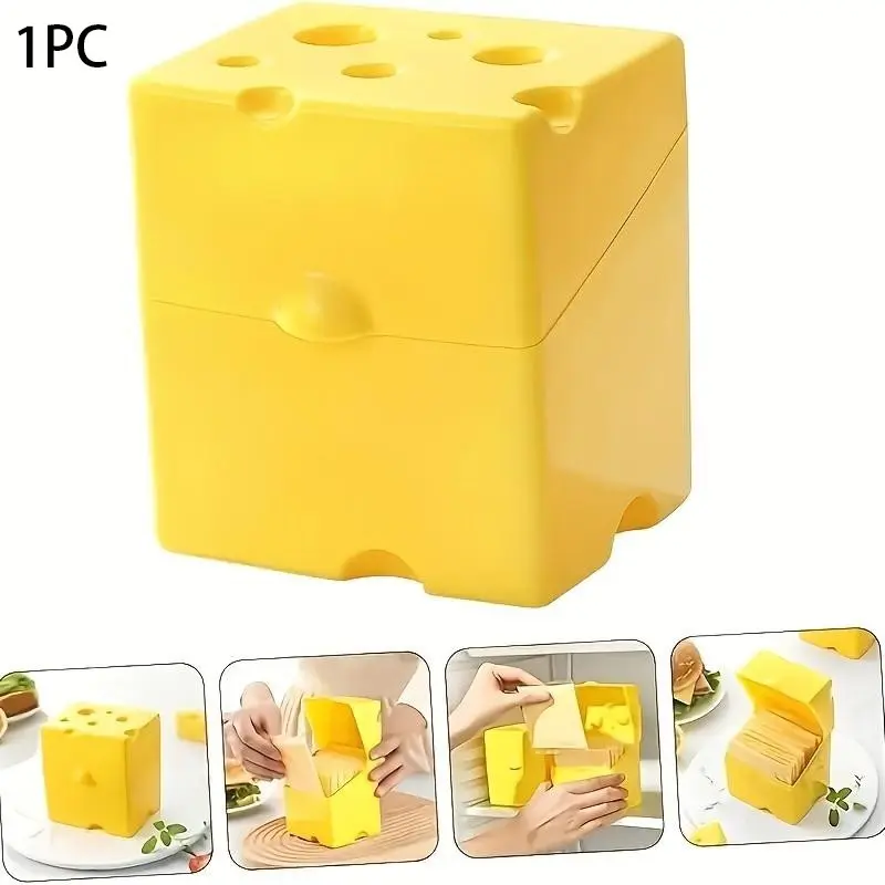 1PC Cheese Storage Container Flip Top Butter Block Box Cheese Slice Saver Kitchen Organizer