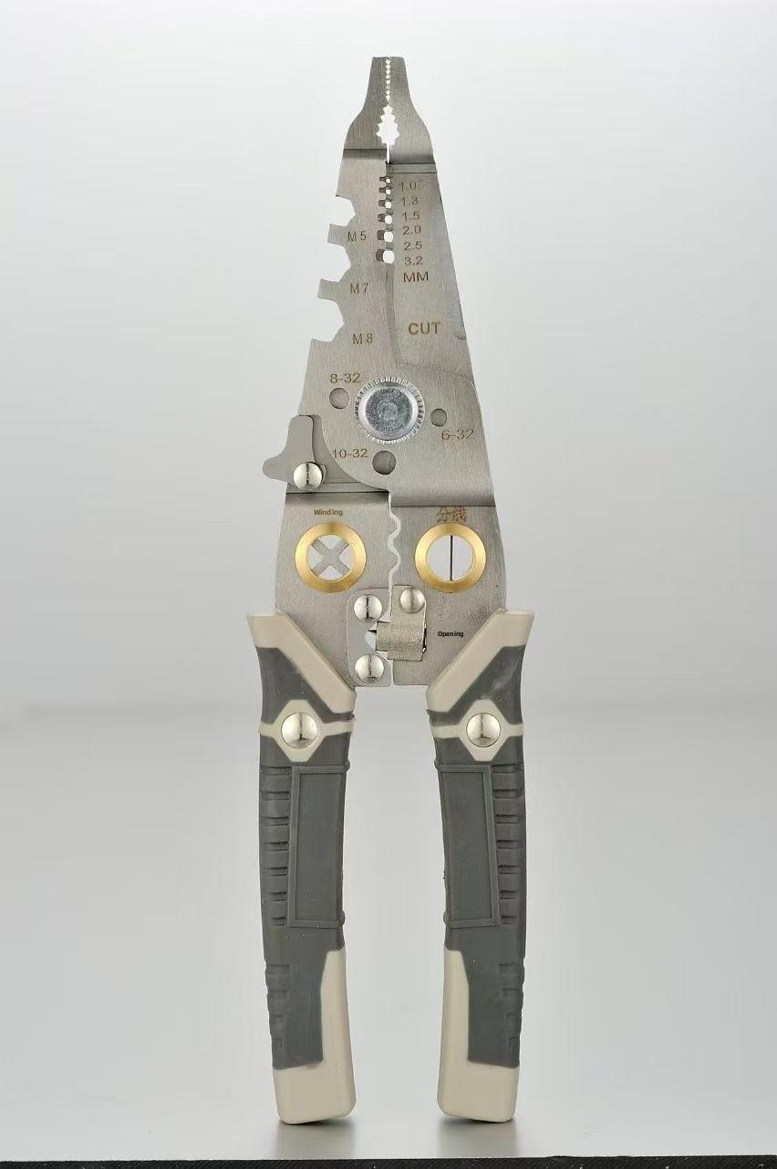 8 in 1 Multifunctional Stainless Steel Wire Stripper Crimper Cutter Tool Set with Voltage Tester Electrician Pliers for Battery Cordless Power Tools 8 in 1 Multifunctional Stainless Steel Wire Stripper Crimper Cutter Tool Set with Voltage Tester Electrician Pliers for Battery Cordless Power Tools