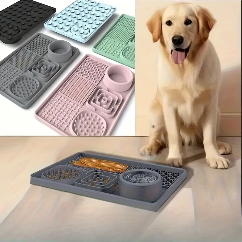 Six-In-One Multi-Functional Pet Food Slow Feeder Puppy Lick Mat, Durable Material, Ideal for Cats and Dogs, Perfect for Training and Reducing Boredom