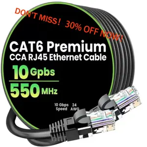 Cat6 Ethernet Cable, 10gbps High-Speed Transmission, 550mhz Bandwidth, Stable Signal, Rj45 Compatible, Ideal for Home Office, Gaming, Networking