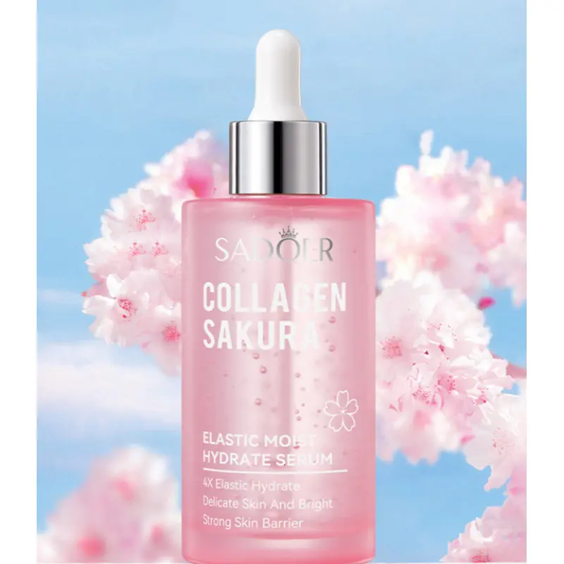 100ml Sakura Collagen Facial Serum, Day Glow Serum, Collagen Glow Booster, Botanical Elixir Serums, Sakura Extract Hydrate, Moisture & Improve Skin Elasticity