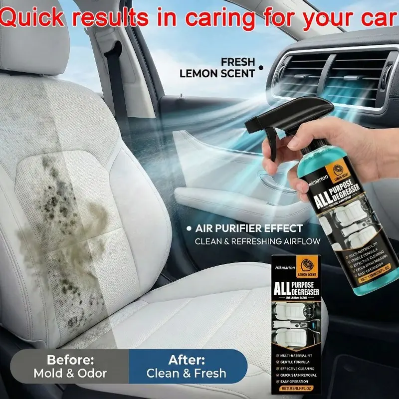 Car cleaning spray, interior maintenance, mold removal cleaner, eliminates unpleasant odors in the car and freshens the air, Car Cleaning Agent