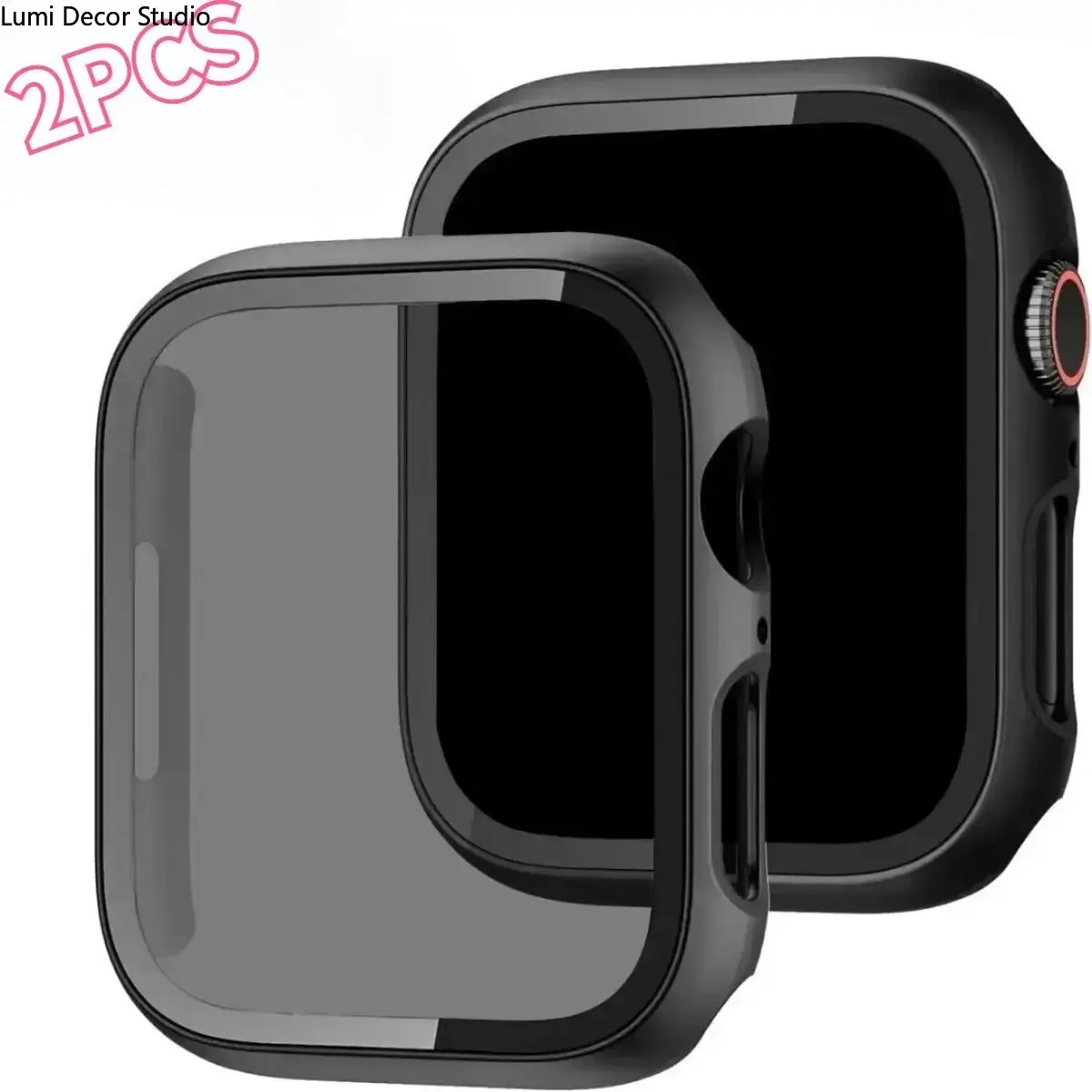 2-Pack Digital Wearable Accessories Privacy Watch Case with Built-In Tempered Glass Protector, Durable Protective Full Coverage, Anti-Peek Design Compatible with Series and Ultra Models