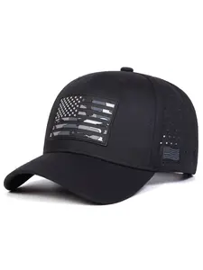 American Flag Embroidered Baseball Cap for Men Women, Vintage Heather Cotton Curved Brim Dad Hat, Adjustable Strapback Trucker Hat, Casual Outdoor Fishing Travel Patriotic USA Flag Hat