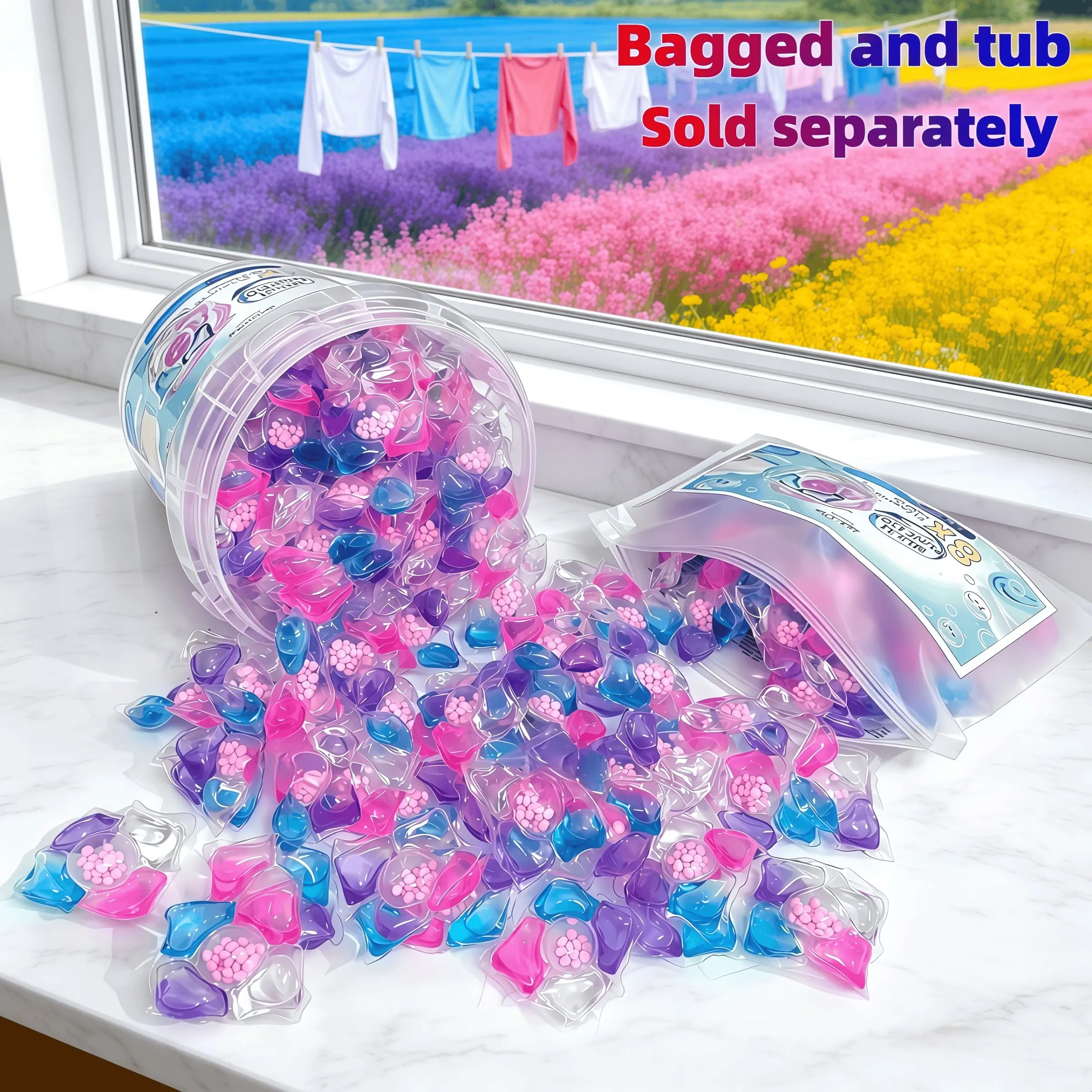 5-In-1 Laundry Beads, Eco-Friendly Cleaning, Strong Stain Removal, Softening Agent, Travel Friendly, Ideal for Home Use