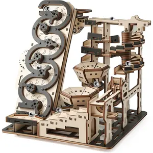 3D Wooden Puzzles for Adults Electric Rolling Ball Maze Kit, Mechanical Kinetic Art Building Set, DIY Brain Teaser Puzzle, Desk Decor for Home Office, Creative Gift for Teens Adults Ages 14+fidget toys