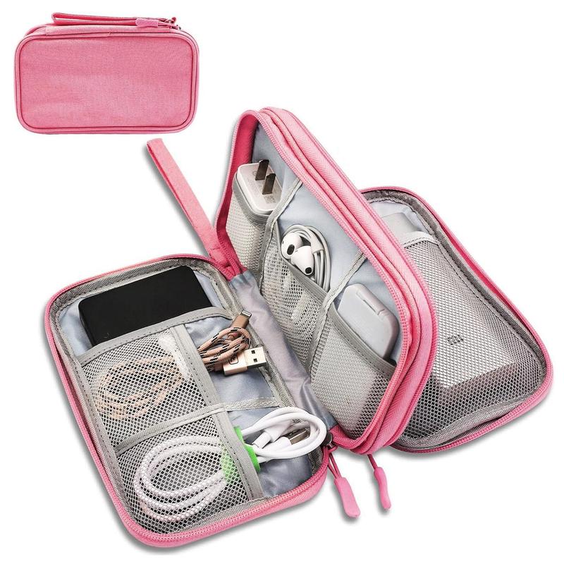 Portable Multi-Grid Storage Bag, 1 Set Waterproof Travel Cable Storage Bag, Compact Cable Organizer for Home, Office, Travel and Summer Vacation, Versatile Travel Accessory