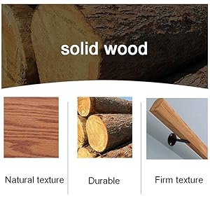 Wooden Handrail, Single Piece Handrails, Complete Kit with Bracket, Safety Anti-Slip Wall Rail for Indoor Elderly Children, for Bars Lofts Kindergarten Guardrail Corridor