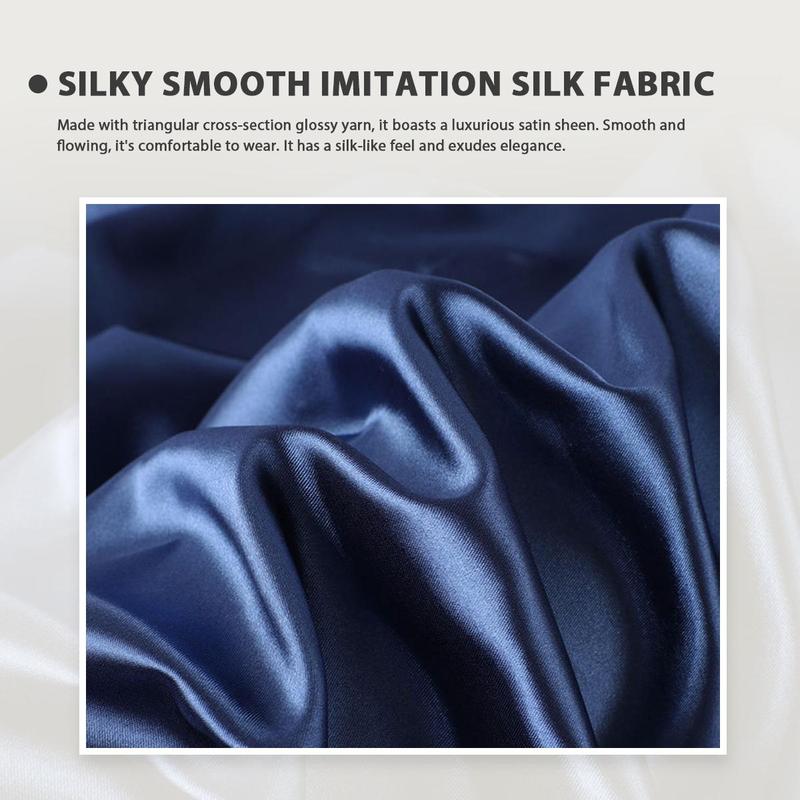 KatchMe Women's Silk 4PCS Solid Color Sleeping Set, Comfort Satin Eye Mask Headband Scrunchies with Storage Bag Portable 4 Pieces Set