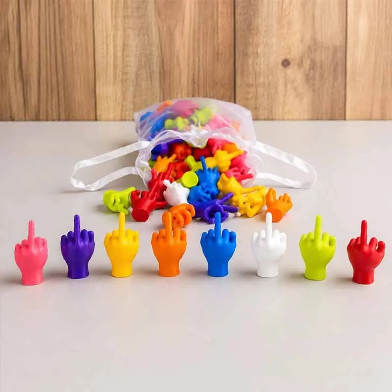 50/100 pcs，Mini Middle Fingers | Mini Middle Fingers, Colorful PLA Plastic Christmas White Elephant Stocking Stuffers Humorous Gift Office Prank Desk Décor
