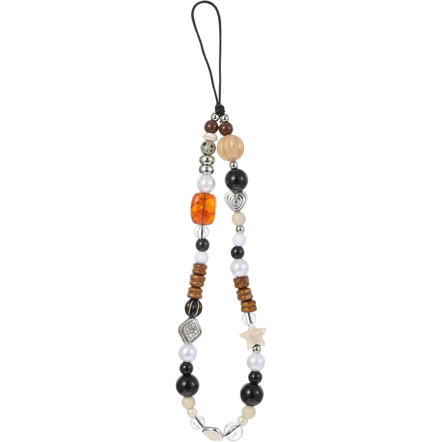 Beaded Camera Wrist Strap, Cute Bag Charm Chain, Phone Charm Strap, Lanyard Wrist  Brown Bag Charms Brown , Lanyard for  Purse