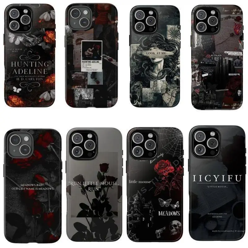 Dark Romance Book Haunting Adeline Zade Meadows Reader Aesthetic Heavy Duty Tough Phone Case Stylish Literary Hard Protective Cover  Streetwear Aesthetic Rugged Shockpro