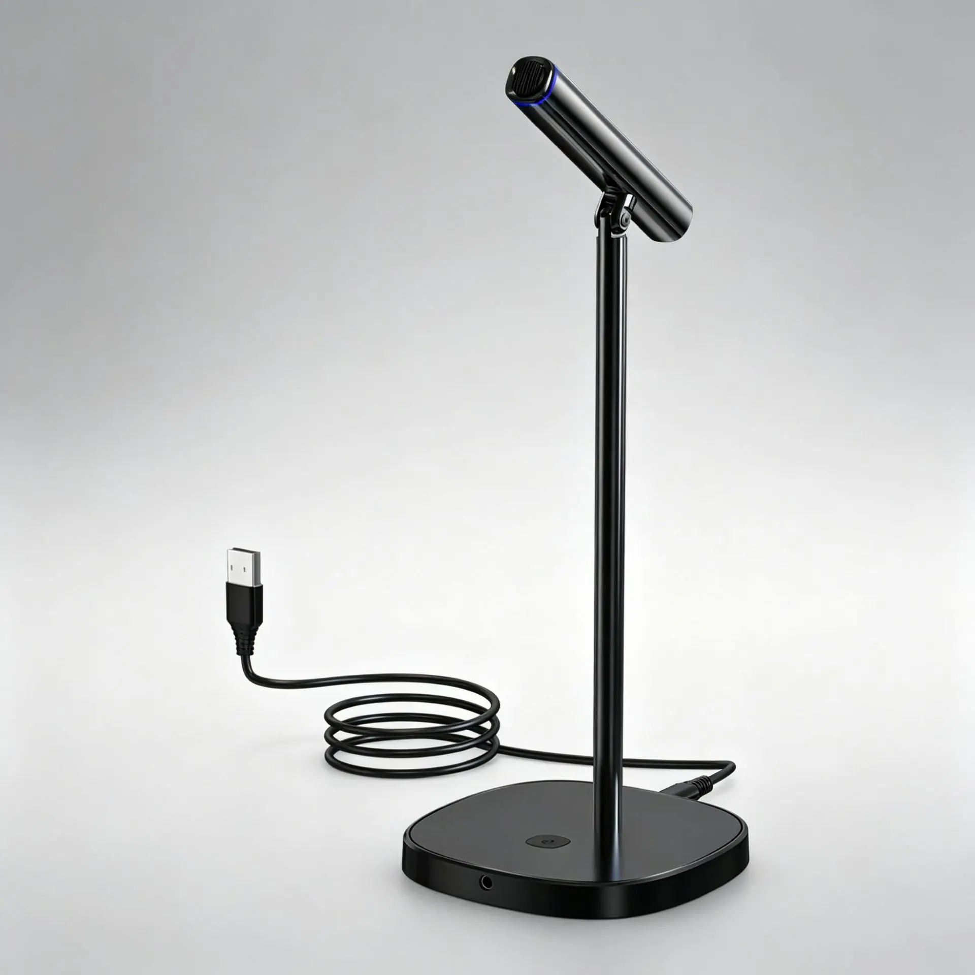Compact Durable USB Desktop Condenser Microphone with Noise Reduction, Stable Connection, Space-Saving Design for Conference, Live Streaming