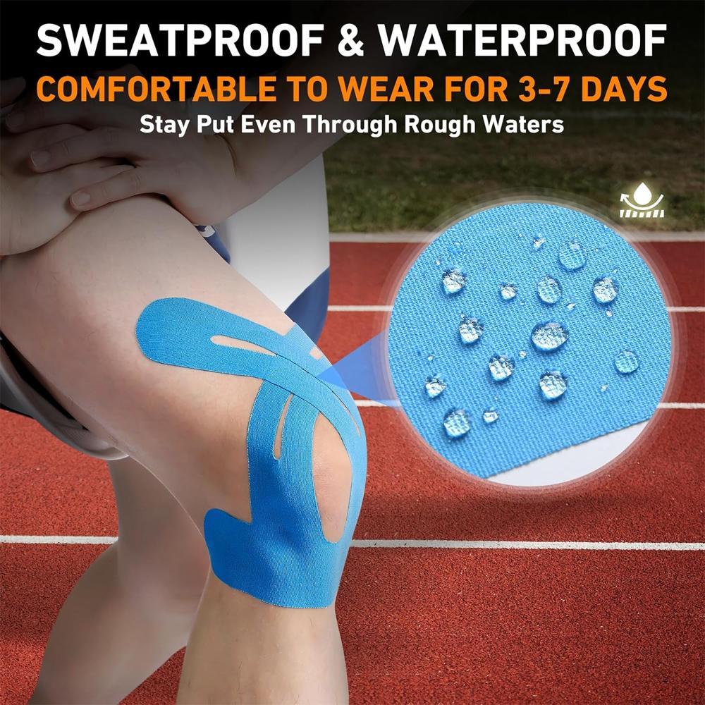 Kinesiology Tape, 10pcs/set Waterproof & Elastic Knee Support & Stability Tape, Breathable Hypoallergenic Latex-free Tape for Knees