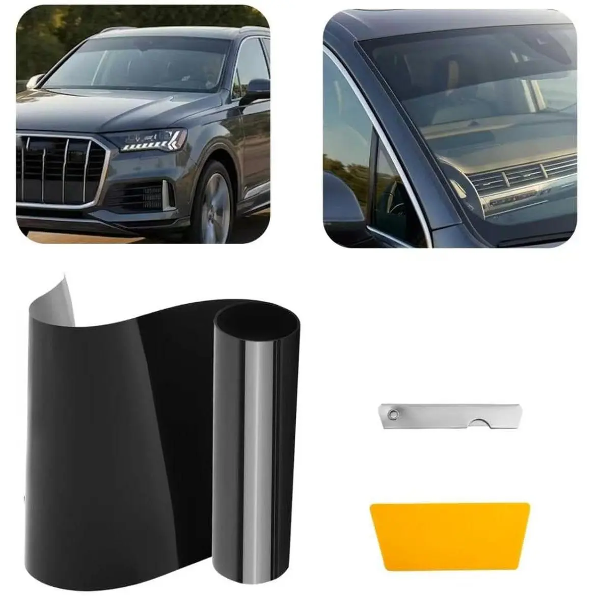 59.06"×8.07" Universal 5% VLT Front Car Windshield Tint Sun Strip Block Light Reduce Glare for Car Window Tint