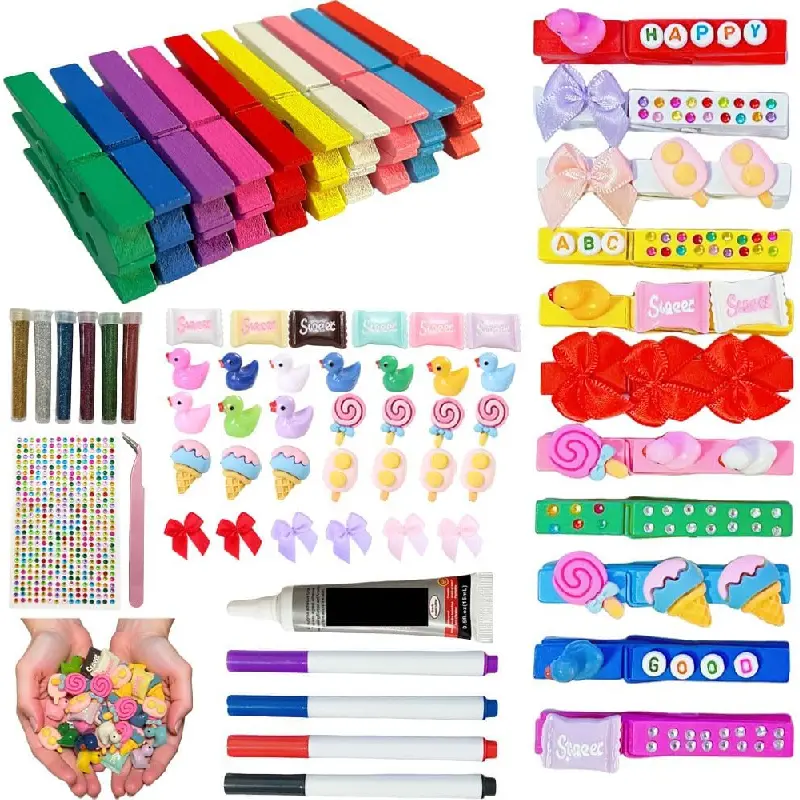 60-Piece Wooden Cheer Spirit Pins & Colorful Clothes Clips, Party Brooch for Sports Teams, Daily Use to Attach to Backpacks/Ribbons, Classroom Gift (Home Decor & Photo Frame Accessory), 60 Pieces