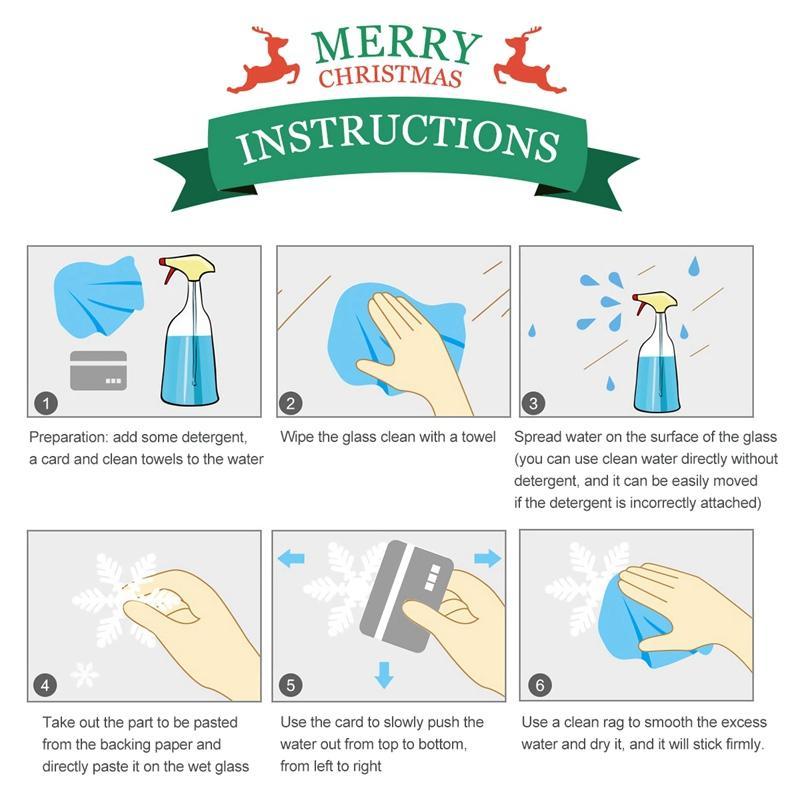 Christmas Window Sticker Merry Christmas Decorations For Home 2024 Cristmas Ornament Xmas Navidad Natal Gifts New Year 2025